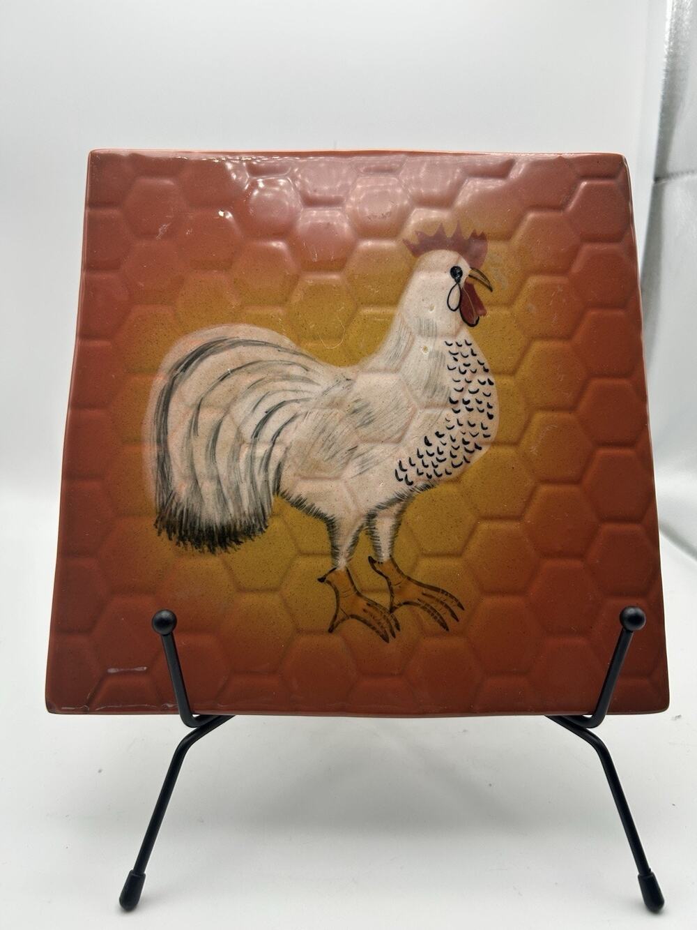 Style Eyes by Baum Bros Rooster Hen Chicken Trivet Tile, 7.5” Decorative Wall Ha
